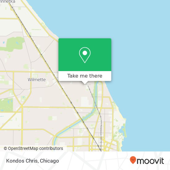 Mapa de Kondos Chris, 407 Linden Ave Wilmette, IL 60091