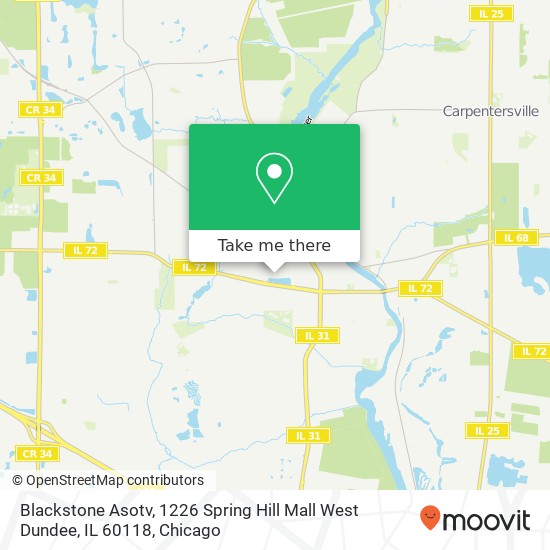 Mapa de Blackstone Asotv, 1226 Spring Hill Mall West Dundee, IL 60118