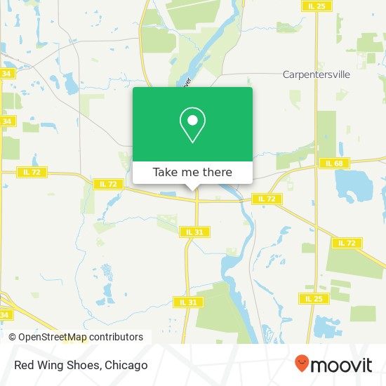 Mapa de Red Wing Shoes, West Dundee, IL 60118