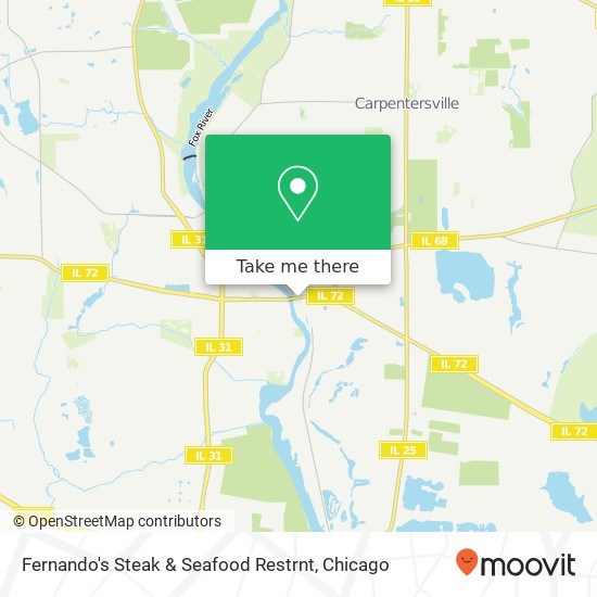 Mapa de Fernando's Steak & Seafood Restrnt, 16 E Main St East Dundee, IL 60118