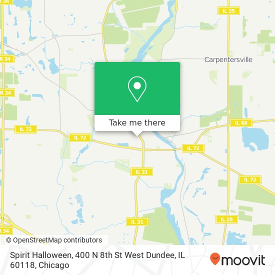 Spirit Halloween, 400 N 8th St West Dundee, IL 60118 map