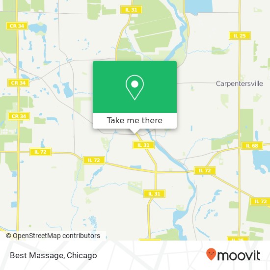 Mapa de Best Massage, 229 W Main St Carpentersville, IL 60110