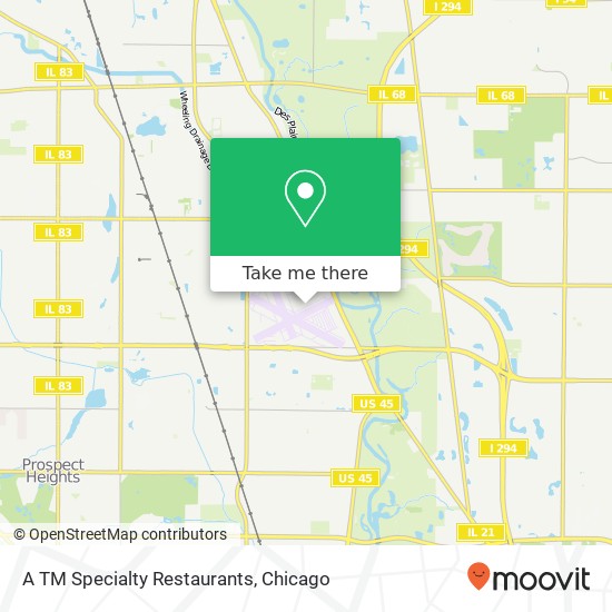 Mapa de A TM Specialty Restaurants, 1070 S Milwaukee Ave Wheeling, IL 60090
