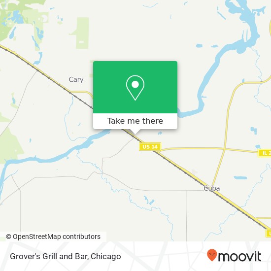 Mapa de Grover's Grill and Bar, 412 Northwest Hwy Fox River Grove, IL 60021