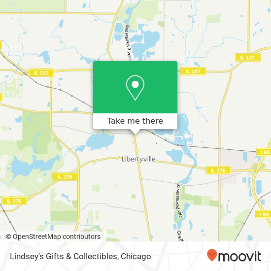 Mapa de Lindsey's Gifts & Collectibles, 608 N Milwaukee Ave Libertyville, IL 60048