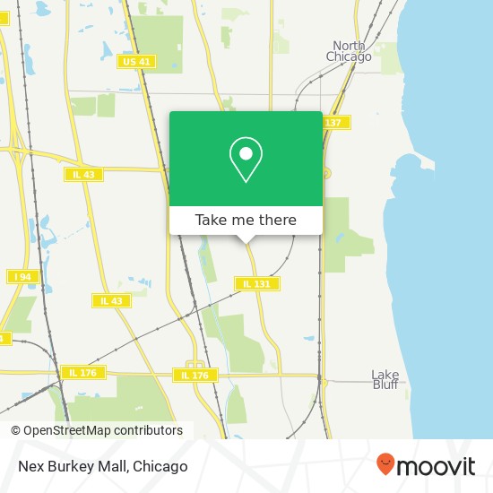 Mapa de Nex Burkey Mall, 3452 Green Bay Rd Great Lakes, IL 60088