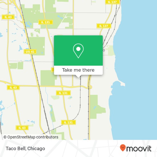 Mapa de Taco Bell, Ray St Great Lakes, IL 60088
