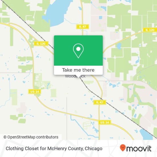 Mapa de Clothing Closet for McHenry County, 221 E Calhoun St Woodstock, IL 60098