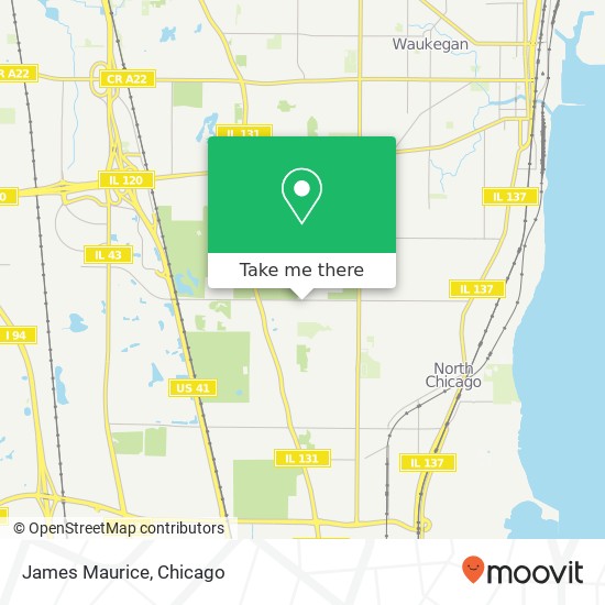 Mapa de James Maurice, 2707 14th St North Chicago, IL 60064