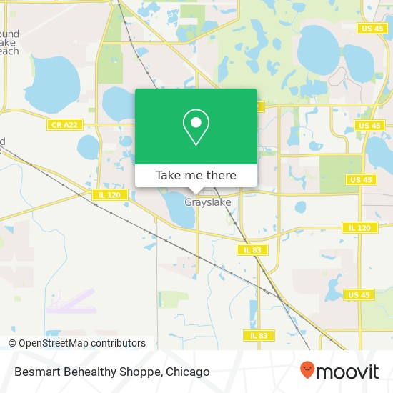 Mapa de Besmart Behealthy Shoppe, 10 N Lake St Grayslake, IL 60030