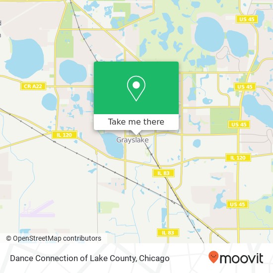 Mapa de Dance Connection of Lake County, 221 Center St Grayslake, IL 60030