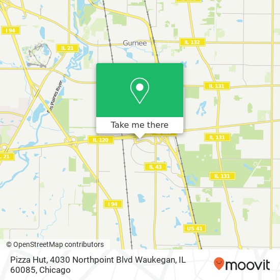 Pizza Hut, 4030 Northpoint Blvd Waukegan, IL 60085 map