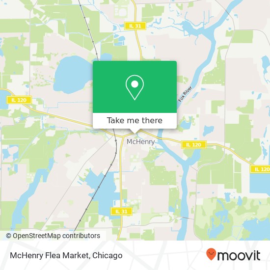 Mapa de McHenry Flea Market, 3705 W Elm St McHenry, IL 60050