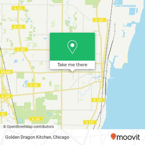 Mapa de Golden Dragon Kitchen, 1409 Washington St Waukegan, IL 60085