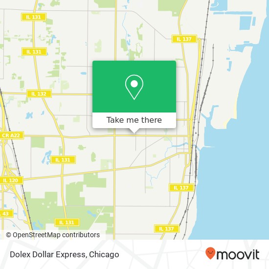 Mapa de Dolex Dollar Express, 1408 Washington St Waukegan, IL 60085