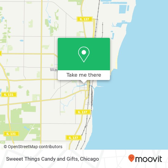 Mapa de Sweeet Things Candy and Gifts, 108 S Genesee St Waukegan, IL 60085