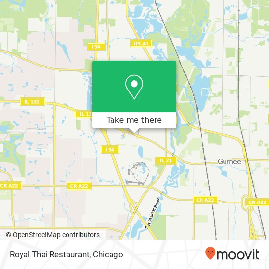 Mapa de Royal Thai Restaurant, 5324 Grand Ave Gurnee, IL 60031