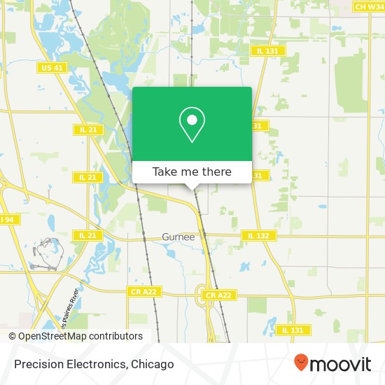 Mapa de Precision Electronics, 1331 Estes St Gurnee, IL 60031