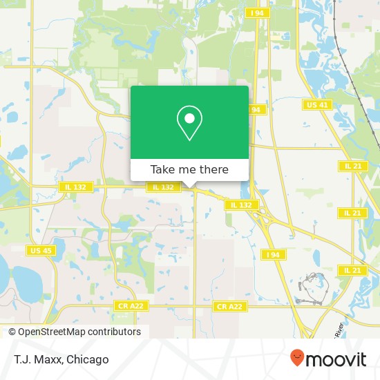 Mapa de T.J. Maxx, 6521 Grand Ave Gurnee, IL 60031