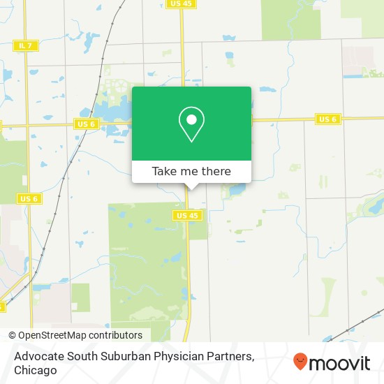 Advocate South Suburban Physician Partners map
