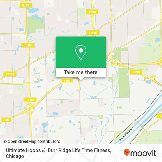 Mapa de Ultimate Hoops @ Burr Ridge Life Time Fitness