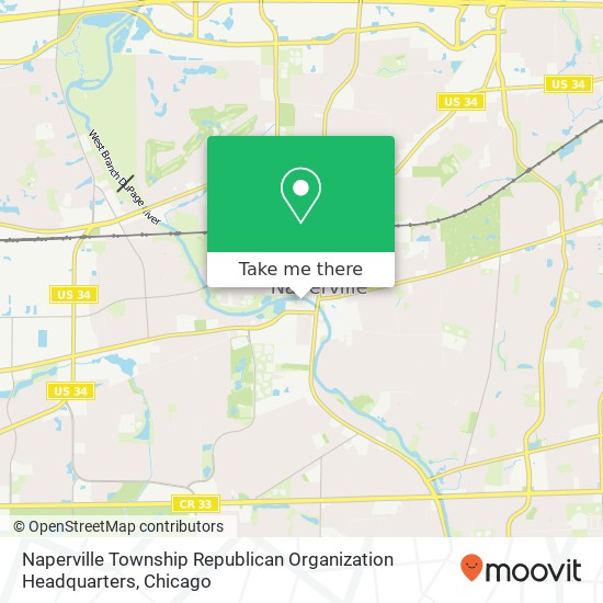 Naperville Township Republican Organization Headquarters map