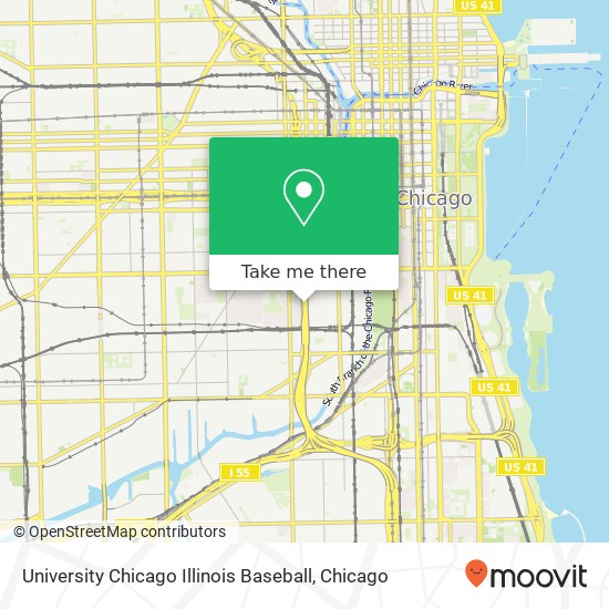 University Chicago Illinois Baseball map