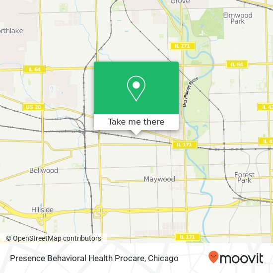 Mapa de Presence Behavioral Health Procare