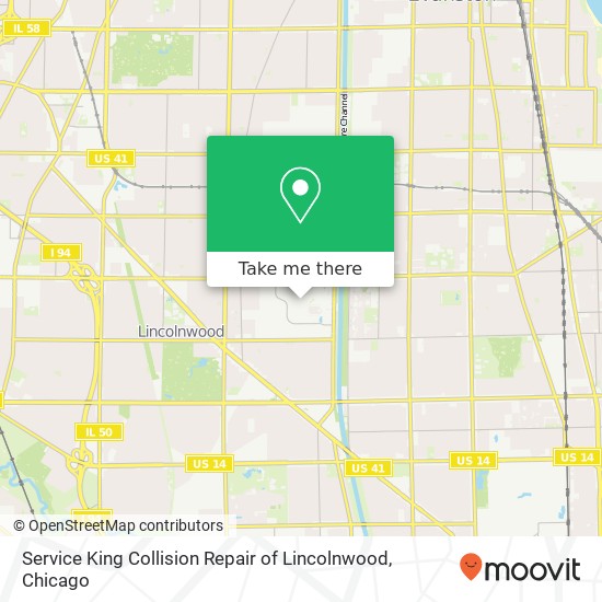 Service King Collision Repair of Lincolnwood map
