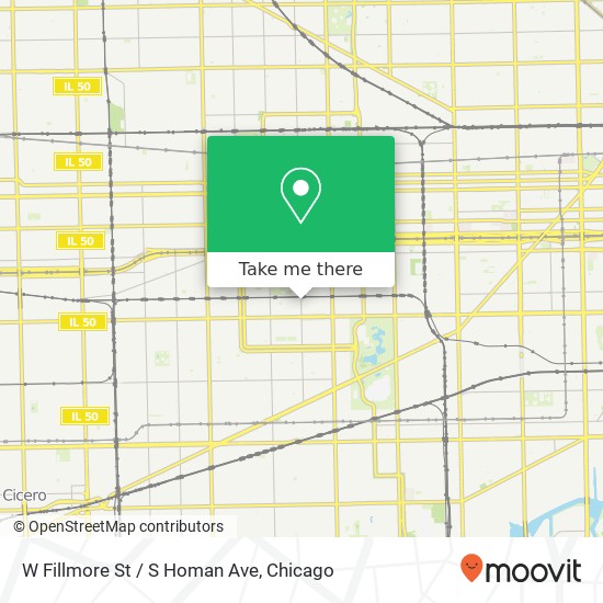 Mapa de W Fillmore St / S Homan Ave