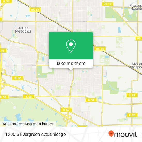 Mapa de 1200 S Evergreen Ave
