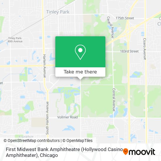 First Midwest Bank Amphitheatre (Hollywood Casino Amphitheater) map