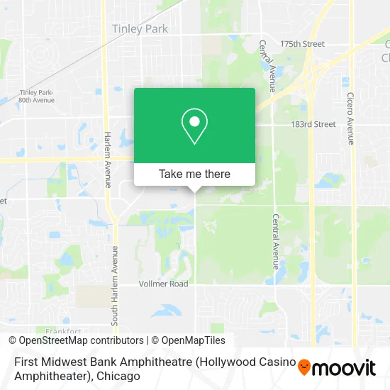 First Midwest Bank Amphitheatre (Hollywood Casino Amphitheater) map