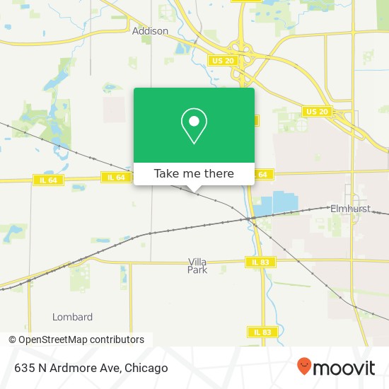 635 N Ardmore Ave map