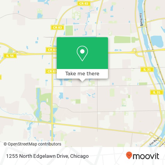 Mapa de 1255 North Edgelawn Drive