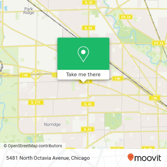 Mapa de 5481 North Octavia Avenue
