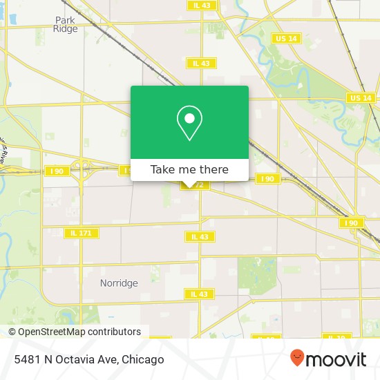 5481 N Octavia Ave map