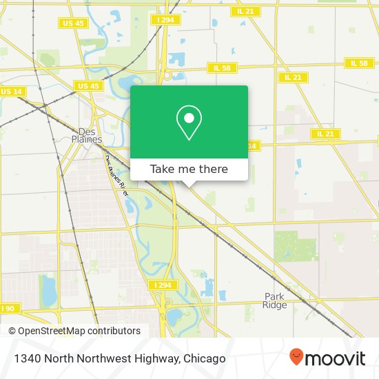 Mapa de 1340 North Northwest Highway