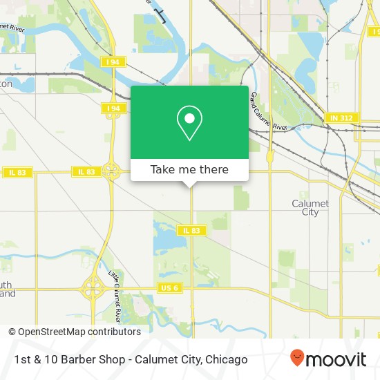 Mapa de 1st & 10 Barber Shop - Calumet City