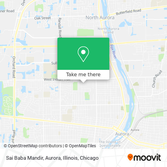 Sai Baba Mandir, Aurora, Illinois map
