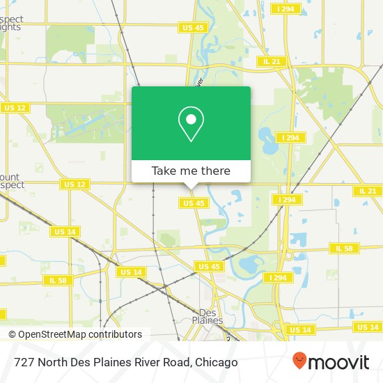 727 North Des Plaines River Road map