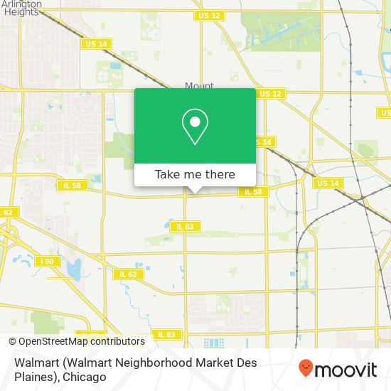 Walmart (Walmart Neighborhood Market Des Plaines) map