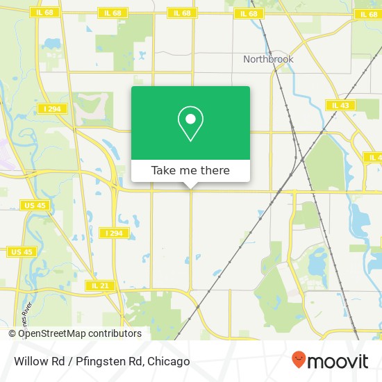Willow Rd / Pfingsten Rd map