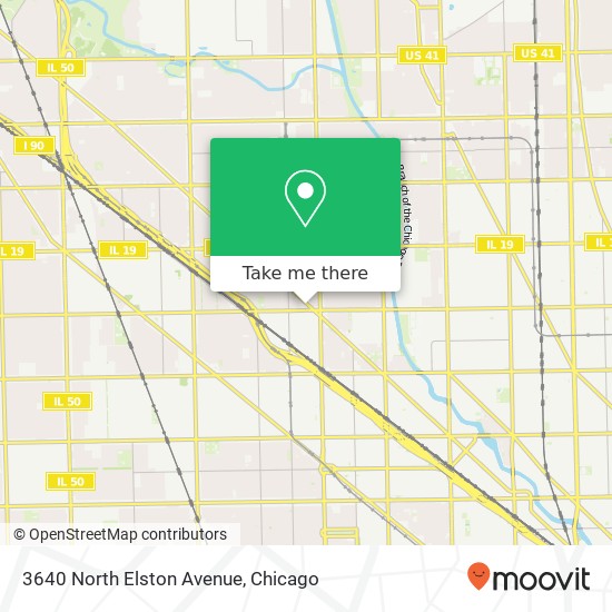 3640 North Elston Avenue map