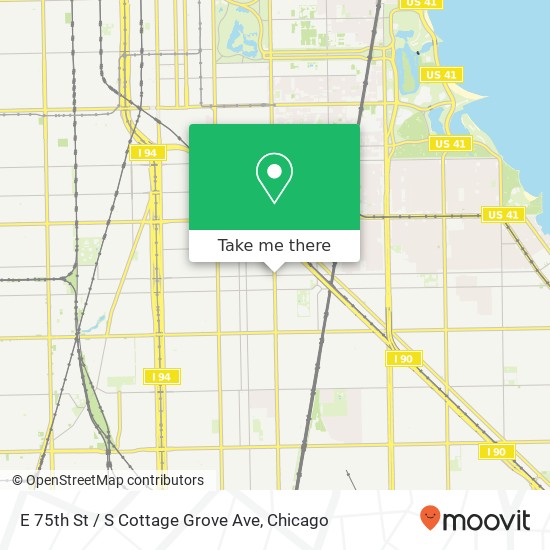 E 75th St / S Cottage Grove Ave map