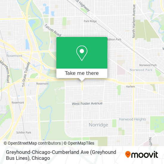 Greyhound-Chicago-Cumberland Ave (Greyhound Bus Lines) map