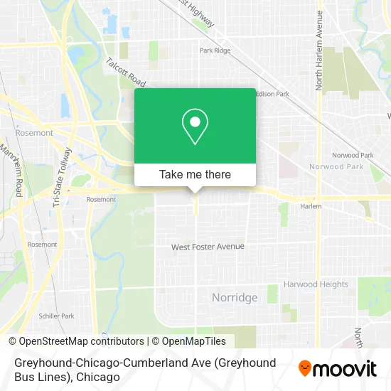 Mapa de Greyhound-Chicago-Cumberland Ave (Greyhound Bus Lines)
