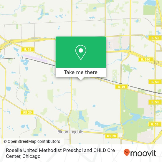 Roselle United Methodist Preschol and CHLD Cre Center map