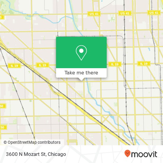 3600 N Mozart St map