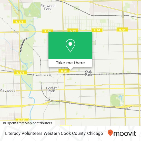 Literacy Volunteers Western Cook County map